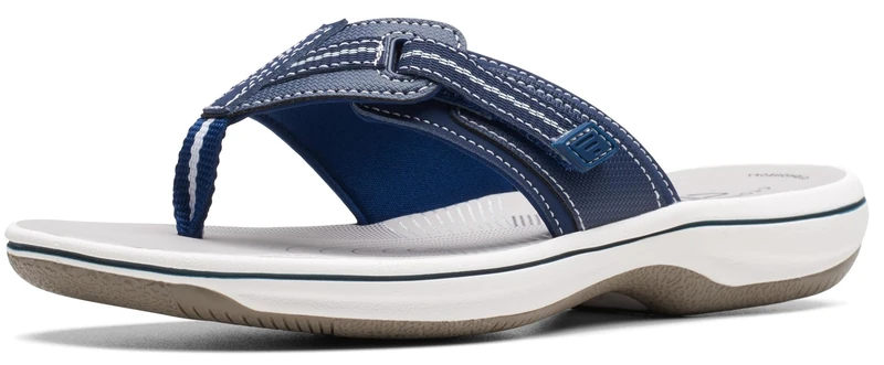 Clarks Women's Brinkley Jazz Flip Flop, Navy Synthetic, 4.5 UK