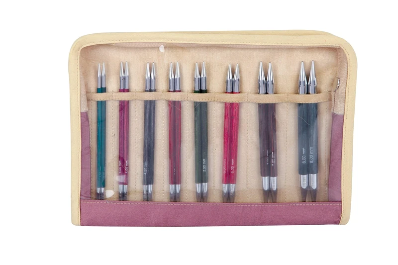 KnitPro KP29302 Royale: Circular: Interchangeable: Needles: Deluxe Set, Birchwood, brass, Multi-Colour, 20 x 4 x 20 cm