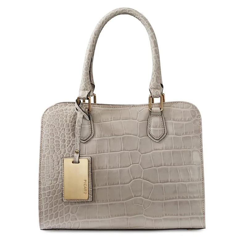 Picard, Weimar Series 555036N048 Women's Leather Shoulder Bag with Handle Pebble/Light Grey