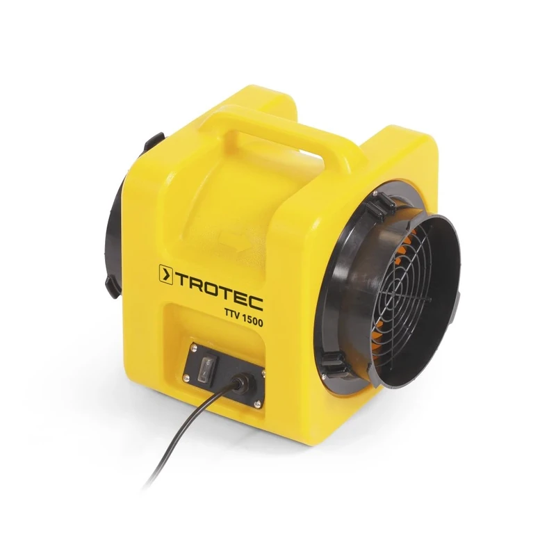 TROTEC TTV 1500 Axial Fan Extractor Fan 1,050 m³/h Yellow 30.4 L x 38.4 H x 34.4 W (cm) 34.4 watts 3 Speeds 3 Power Levels Remote Controlled Professional Fan Craft Industry