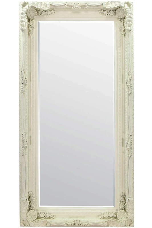 Gallery Carved Louis Leaner Mirror Cream 69x35.5 BL-5055299411834, 175 x 89, Beige
