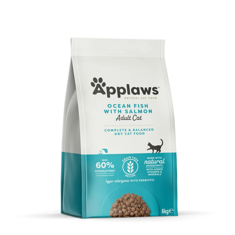 Applaws Complete dry food for cats, ocean fish with salmon, for adult cats - 6 kg resealable bag - Image 1
