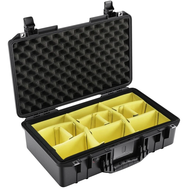 PELI 1525 Air Lightweight Protective Case for DSLR Camera Gimbals and Other Fragile Equipment, Watertight and Dustproof, 26L Capacity, Made in US, With Customisable Foam Insert, Colour: Black