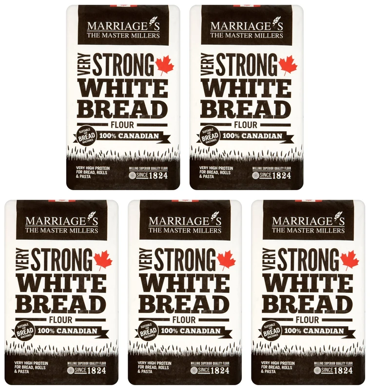 W & H Marriage & Son 100% Canadian Very Strong White Flour 1.5kg (Pack of 5)