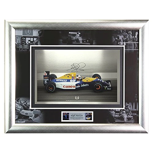 Signed Nigel Mansell Framed Metal F1 Williams Picture - Limited Edition