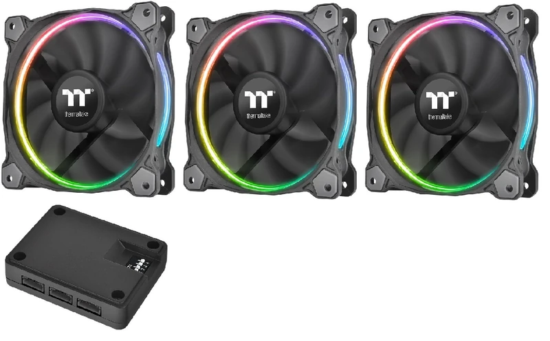 Thermaltake Riing 12 Set of Three Software RGB LED Case Fan - Image 1