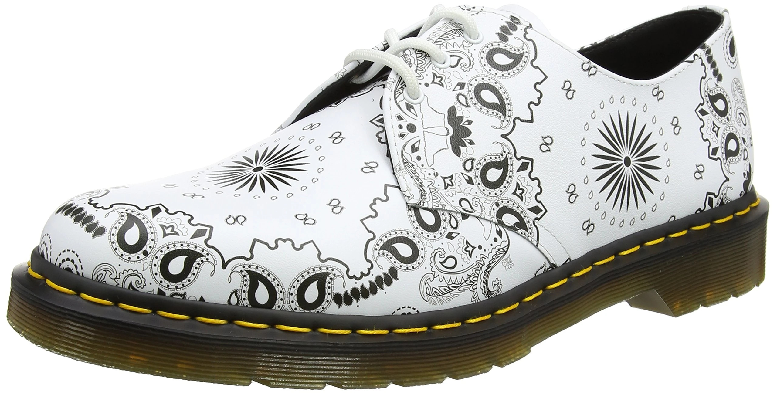 Dr. Martens Unisex Adults 1461 Shoes, Black (White/Black Bandana Backhand), 4 UK 37 EU