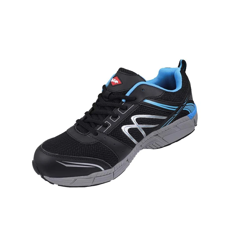 Lee Cooper Workwear Mens Lightweight Low Profile Sports Trainer Style SafetySteel Toe Composite Midsole Work Shoes S1P/SRA, Black/Blue, 10 UK/44 EU - Image 1