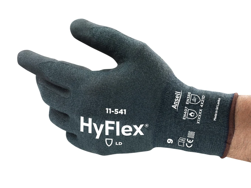 Ansell HyFlex 11-541 Cut Resistant Gloves in Kevlar, Mechanical Protection, Exceptional Grip, Ultralight Weight Style, Industrial PPE Workwear, Men Women, Grey, Size 2XL (12 Pairs)