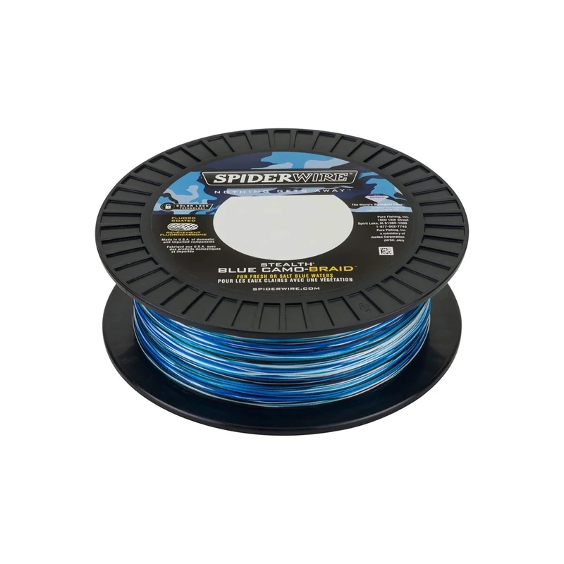 SpiderWire Stealth® Superline, Blue Camo, 65lb | 29.4kg, 500yd | 457m Braided Fishing Line, Suitable for Saltwater and Freshwater Environments