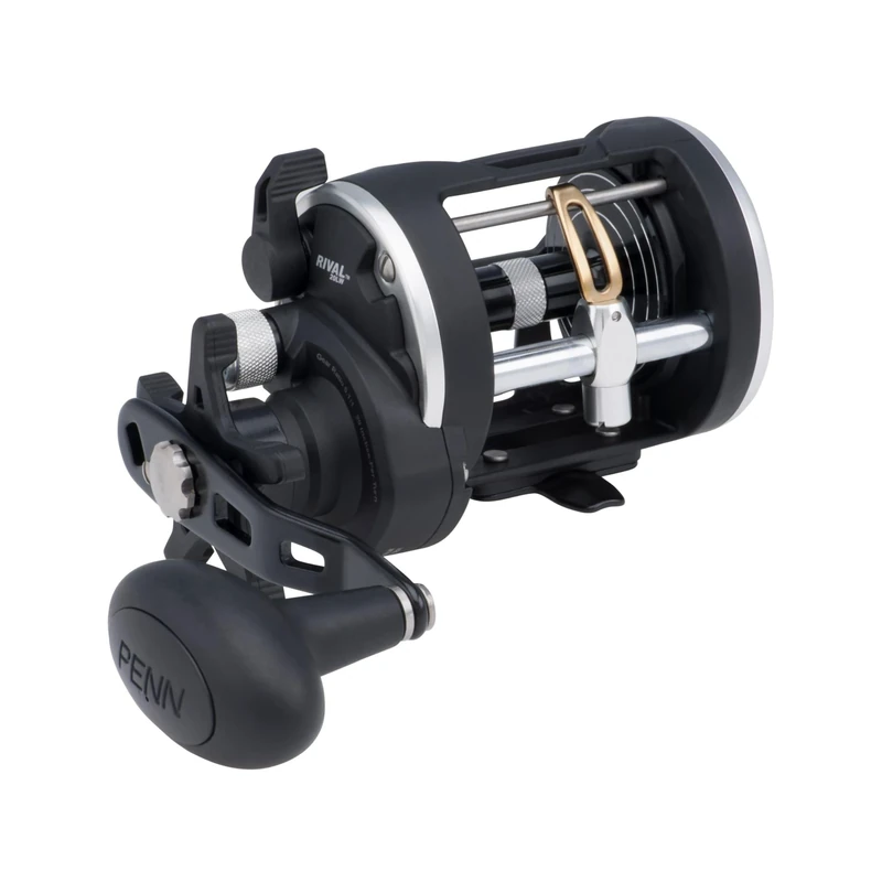 PENN Rival™ Level Wind, Fishing Reel, Conventional Reels, Sea - Boat and Kayak Fishing Reel - Heavy Duty Saltwater Reel for Cod, Bass, Flatfish, Rays, Tope, Pollack, Black/Silver, 20 | Right Hand
