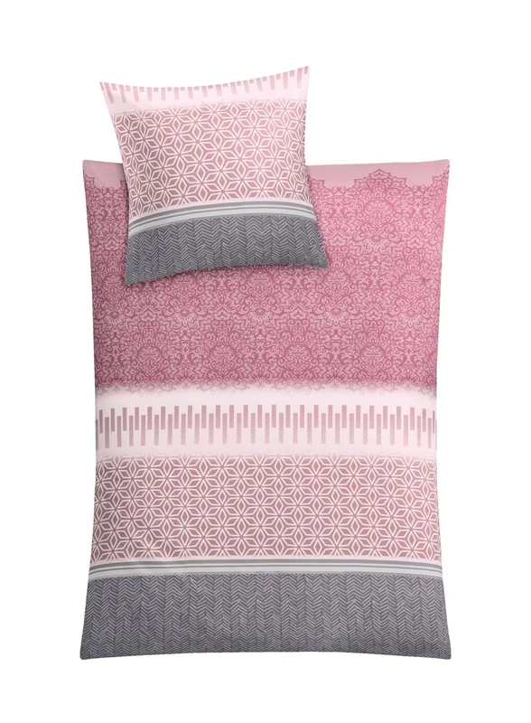 Kleine Wolke Small clouds bed linen set “Estrella”, Cotton, Pastellrose, 155 x 220 cm