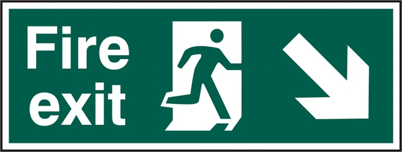 FIRE EXIT MAN ARROW D/R RPVC (PK5) 400MM X 150MM - Image 1