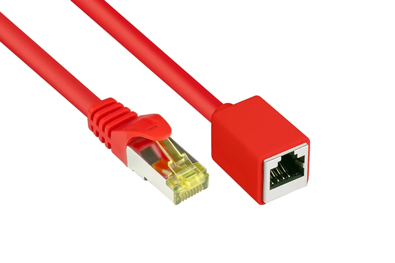 Good Connections RJ45 Ethernet LAN Patch Cable Extension with Cat. 7 Raw Cable, with Latch Protection RNS, S/FTP, PiMF, Halgenfrei, 500MHz, OFC, CU - 10-Gigabit Compatible (10/100/1000/10000-Base-T