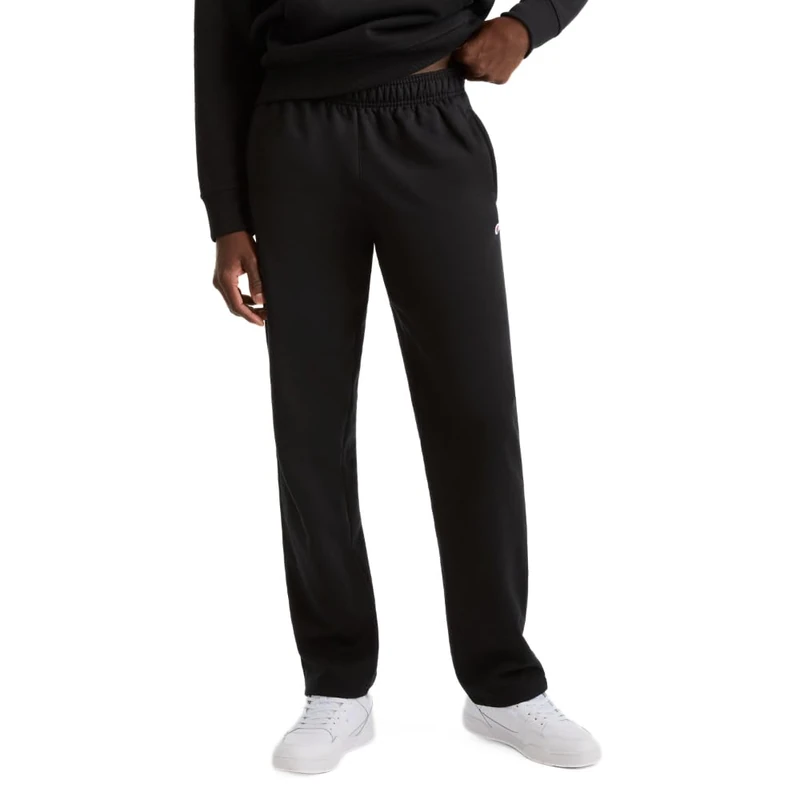 Champion Men's Powerblend Open Bottom Fleece Pants, Black-549314, S UK