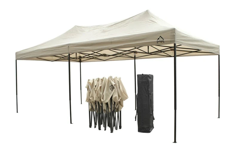 All Seasons Gazebos 3x6 Fully Waterproof Pop up Gazebo With Accessories - Beige