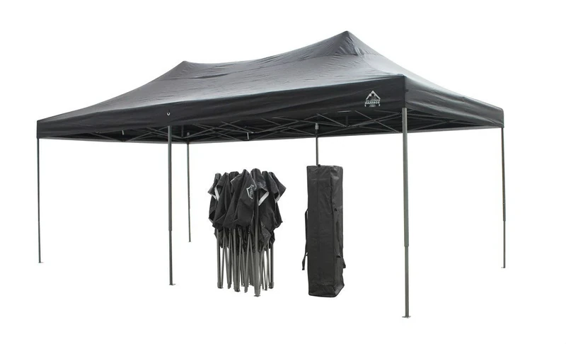 All Seasons Gazebos 3x6 Fully Waterproof Pop up Gazebo With Accessories - Black