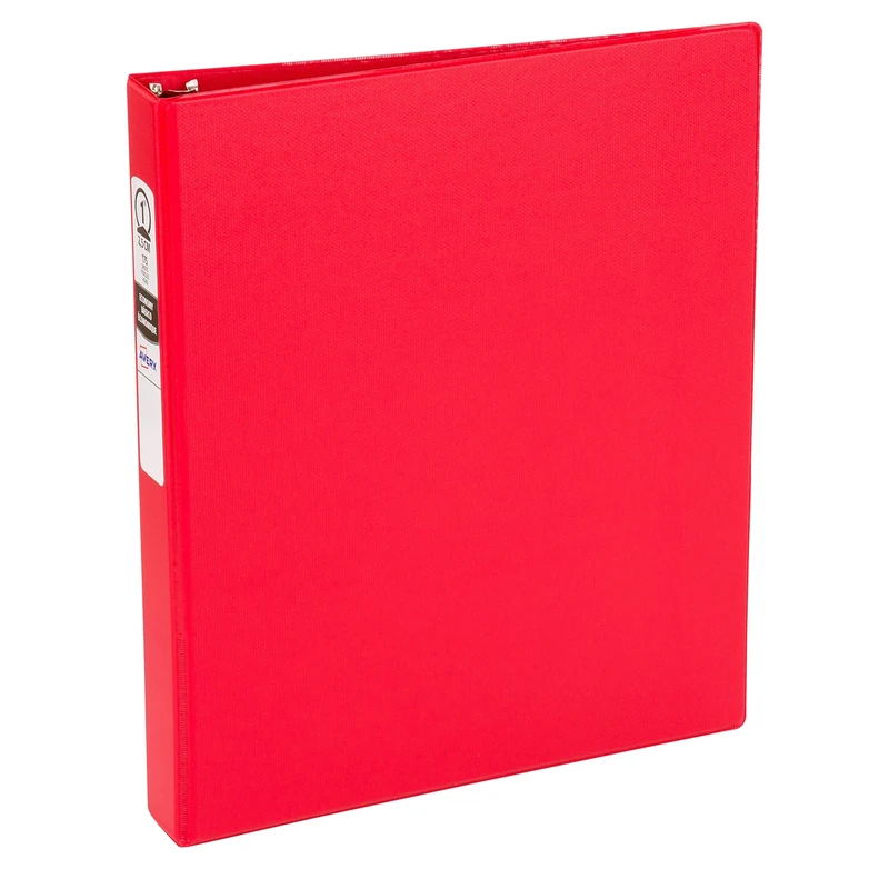 Avery Economy 3 Ring Binders, 1" Round Rings, 12 Red Binders (03310)