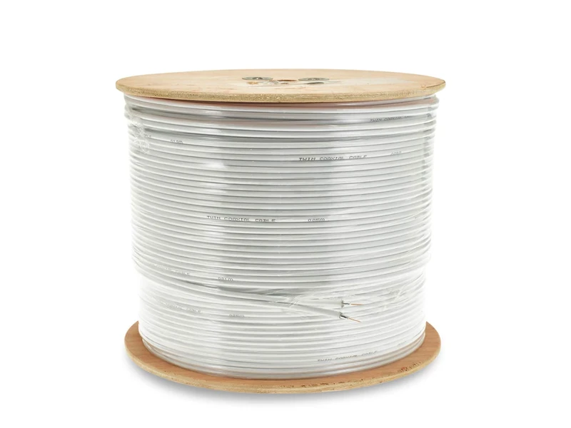 SSL Satellites 250 Meter Drum of Twin Satellite Coaxial Shotgun Cable White for Sky Q HD and Freesat (250 Meter Drum, White)