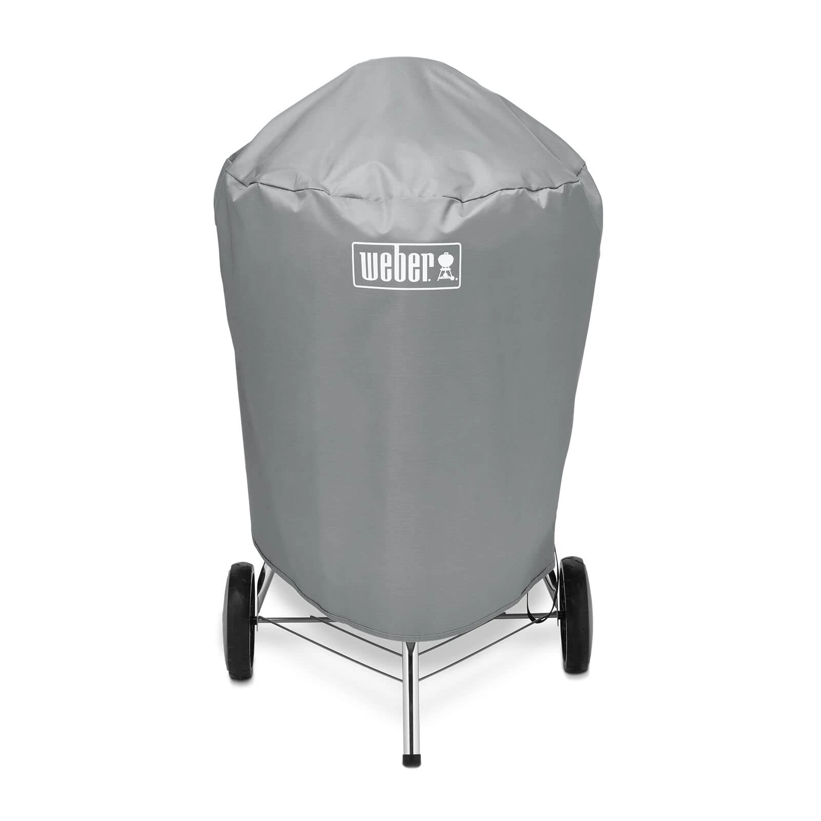 Weber BBQ Cover/For 57 cm Charcoal Barbecues, Lightweight Water-Resistant Fabric with Fastening Straps, Grey, 58.5 x 72.5 x 91 cm