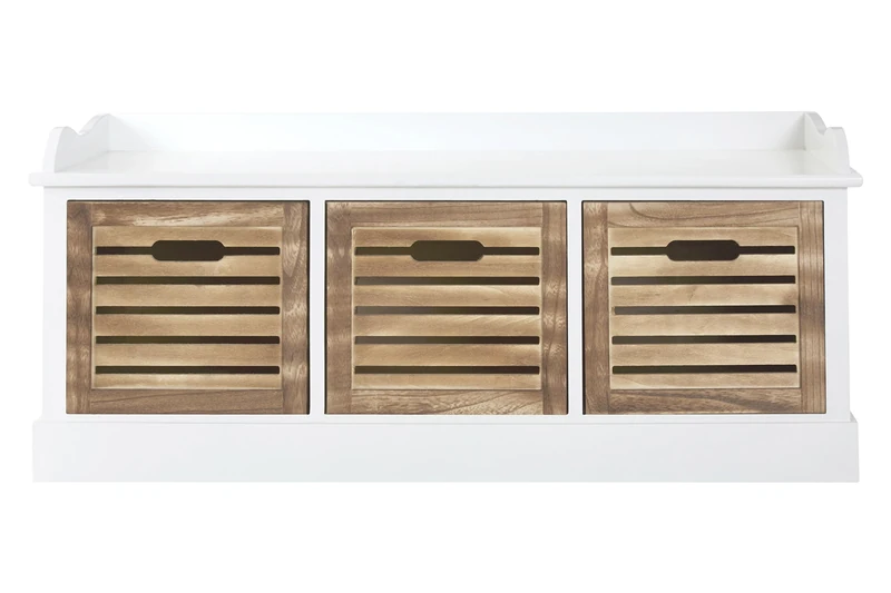 Premier Housewares Portsmouth 3-Drawer Chest, Wood, White/Natural