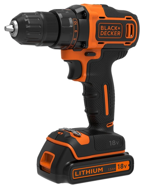 Black & Decker BDCDD186B-QW Black & Decker 18V Cordless Drill Driver with 1.5Ah Charger/Battery