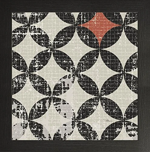 Frame Company Watson Range Geometric Patchwork Puree Pumpkin Square V by Pela Studio, Photo Frame - 60 x 60 cm, Black