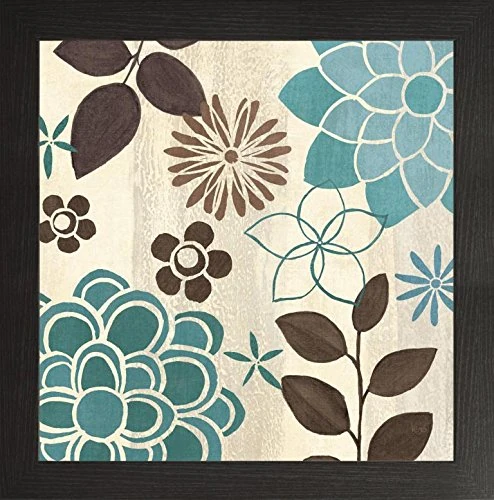 Frame Company Watson Range Abstract Garden Blue II by Veronique Charron, Photo Frame - 60 x 60 cm, Black