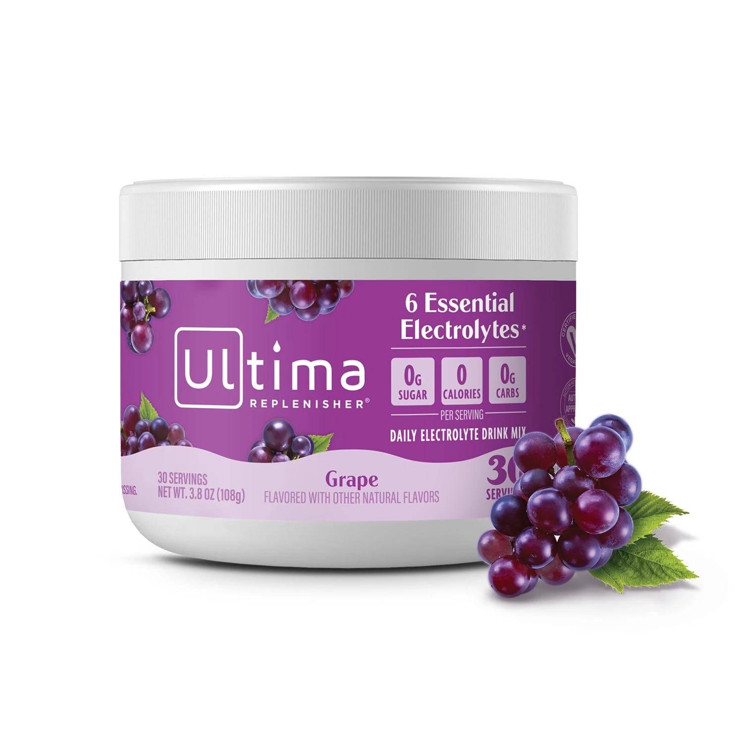 Ultima Health Products - Ultima Replenisher Electrolyte Powder 30 Servings Grape - 3.6 oz.