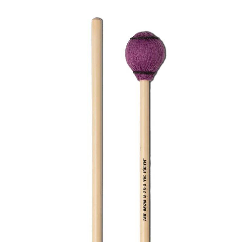 Vic FIrth - Corpsmaster® Signature Series Marimba Mallets - M266 - Ian Grom - Yarn - Medium- Black/Purple