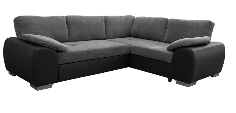 Colorado Corner Sofabed Suite Couch Corner Group in Black/Grey Left or Right (Right, Black/Grey)