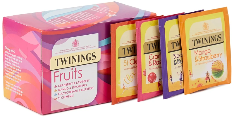 Twinings Fruit Selection, Mixed Set of 80 Tea Bags (Multipack of 4 x 20 Tea Bags)