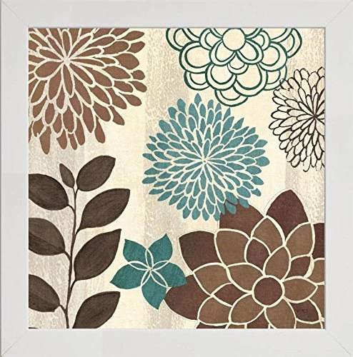 Frame Company Watson Range Abstract Garden Blue I by Veronique Charron, Photo Frame - 60 x 60 cm, White