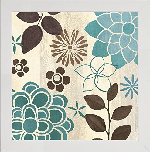 Frame Company Watson Range Abstract Garden Blue II by Veronique Charron, Photo Frame - 60 x 60 cm, White