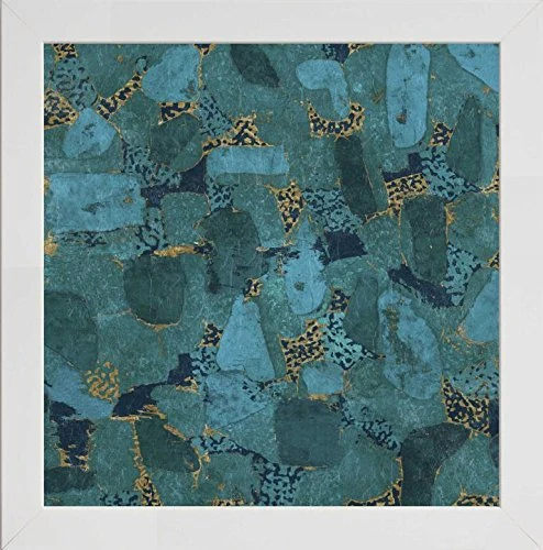 Frame Company Watson Range Gilded Stone Turquoise by Wild Apple Portfolio, Frame - 60 x 60 cm, White