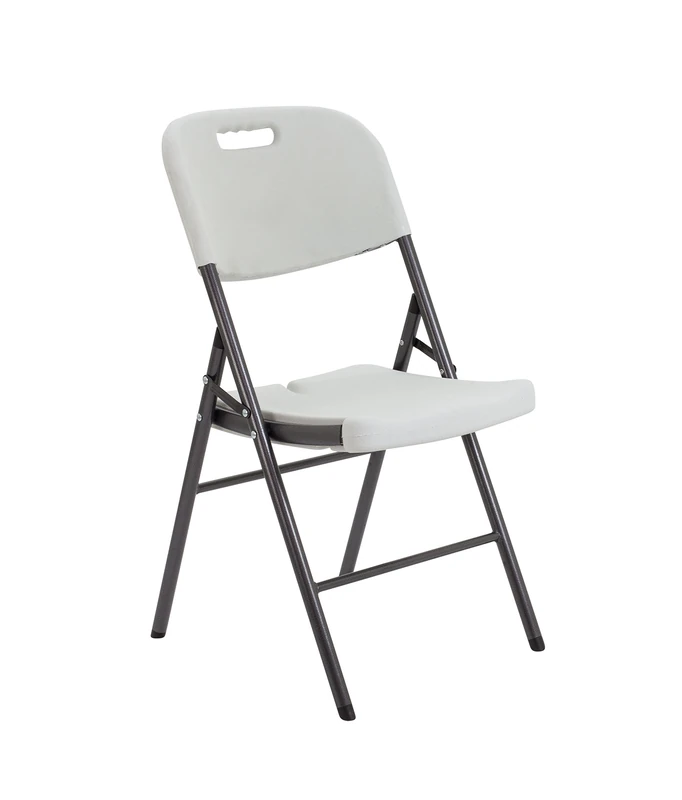Office Hippo Occasional Folding 4 Leg Chair, Plastic, White