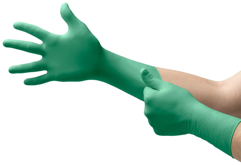 Ansell Dermashield 73-711 Neoprene Gloves, Chemical Protection, Size 6, Green (200 Pairs)