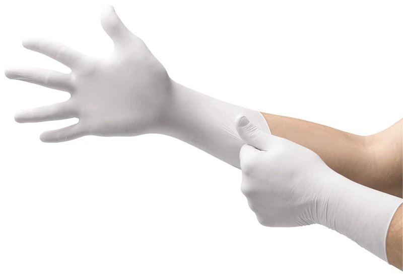 Ansell TouchNTuff 83-300 Polyisoprene Gloves, Chemical Protection, White, Size 8 (200 Pairs) - Image 1