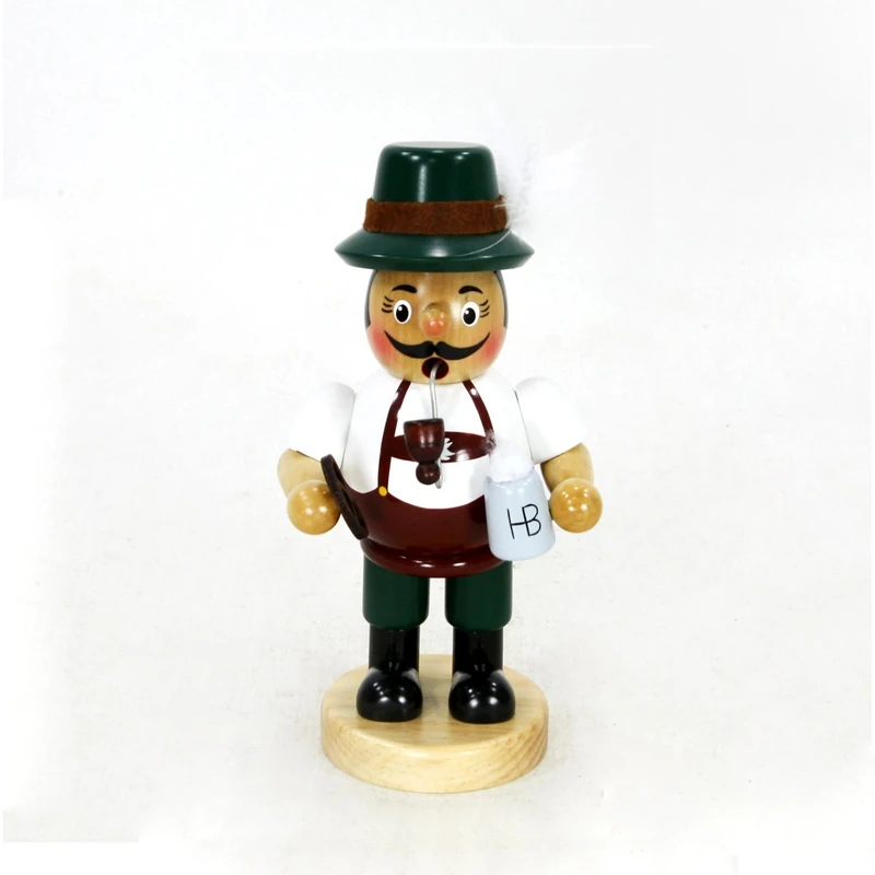 Dekohelden24 Funny Smoker Bavarian with Pretzel and Beer, Approx. 16 cm