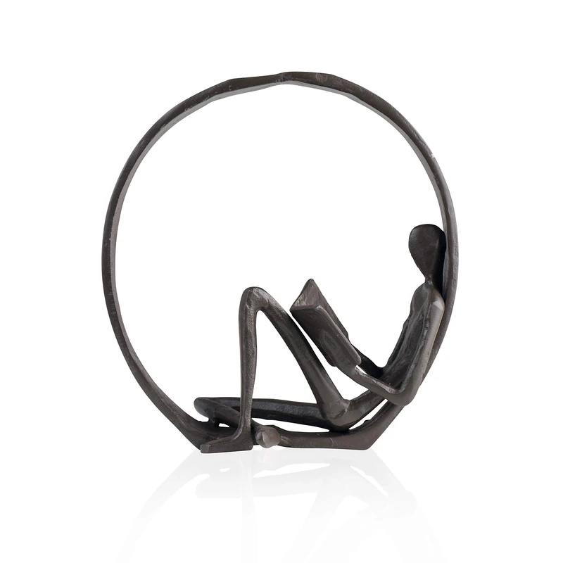 DANYA B Encircled Reader Iron Sculpture