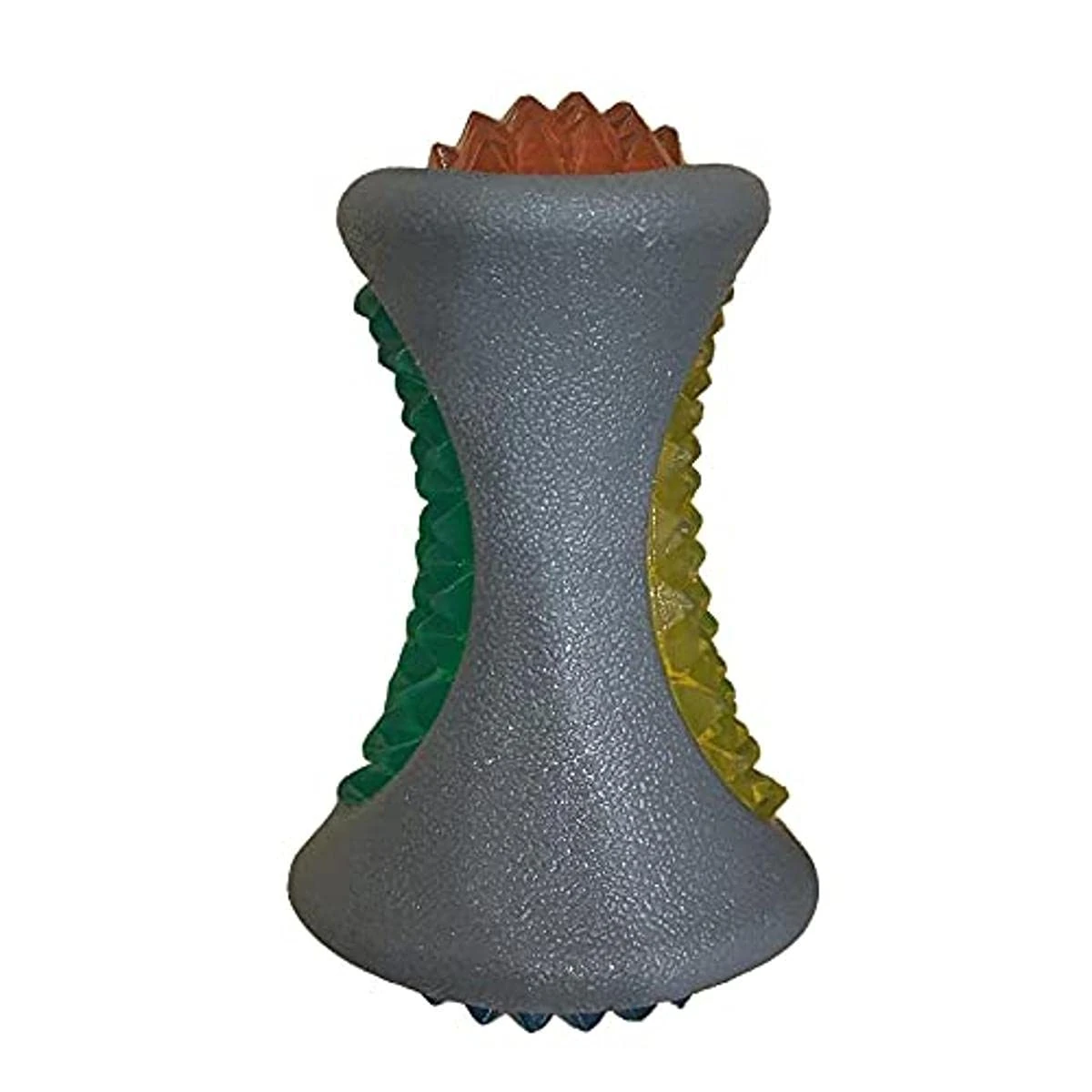 Rosewood Jolly Doggy Throw and Flash Rubber Bone Dog Toy, Grey, 13 cm