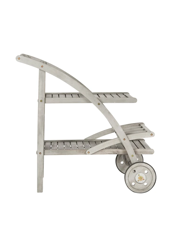 SAFAVIEH Outdoor Tea Trolley - 2 Tier, in Grey Wash and Beige