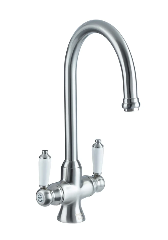 Bristan Renaissance Sink Mixer with Easyfit Installation, Deck Mounted Kitchen Taps Mixers, Brushed Nickel Finish