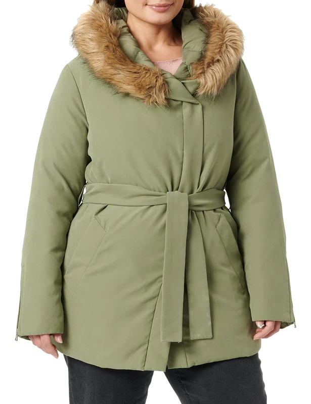 Benetton Women's 2KN553395 Jacket, Green (Khaki), 16 (Size:48) - Image 1
