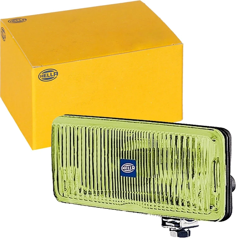 HELLA 1ND 005 700-421 Halogen-Front Fog Light - Comet 550 - 12V - rectangular - mounting - Clear diffusing lens - Lens Colour: Yellow - right/left
