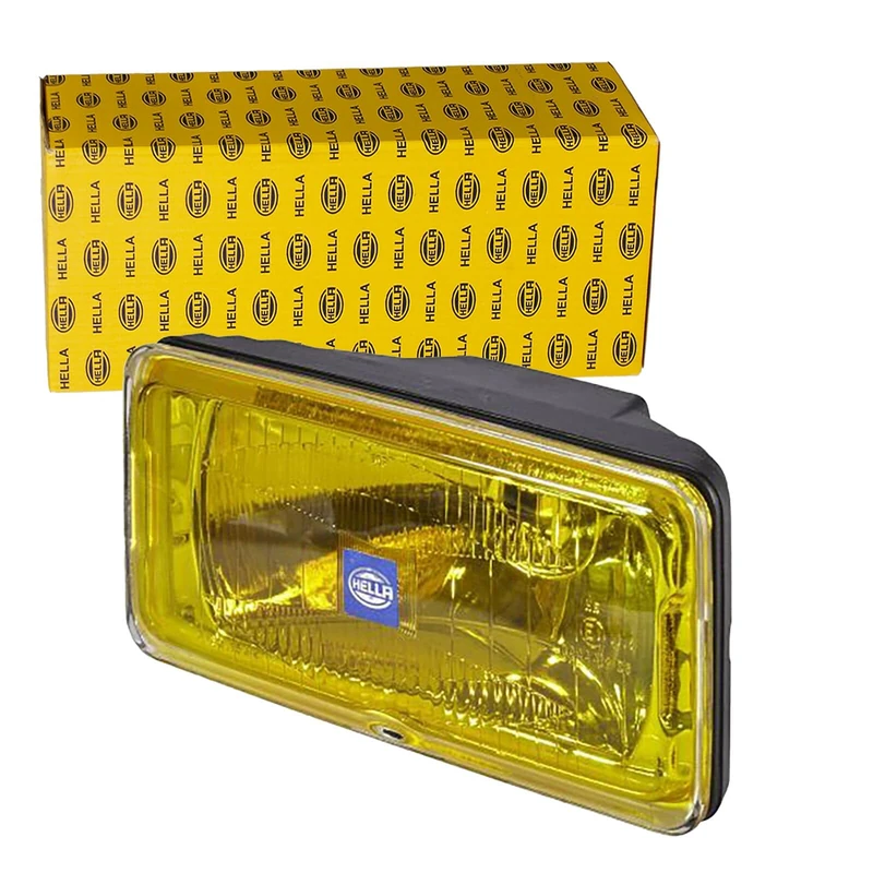 HELLA 1FD 005 700-431 Halogen-Spotlight - Comet 550 - 12V - rectangular - Bolted - Patterned diffusing lens - Lens Colour: Yellow - right/left - Image 1