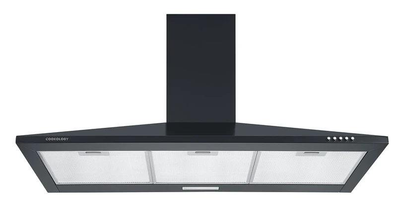Cookology Energy A Rated 100cm Wall Mounted Extractor Fan | Black 100cm Chimney Cooker Hood