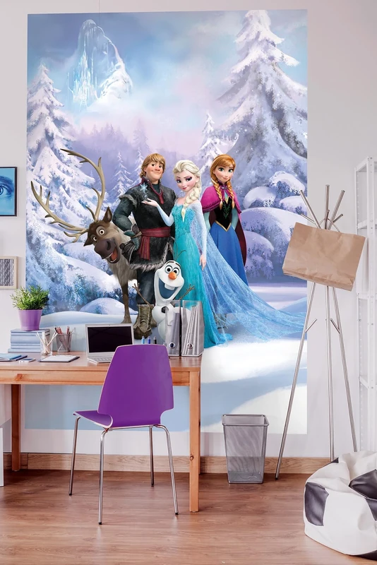 Komar 4-498 184 x 254 cm Disney Frozen Winter Land Wallpaper Mural - Multi-Colour (Pack of 4)