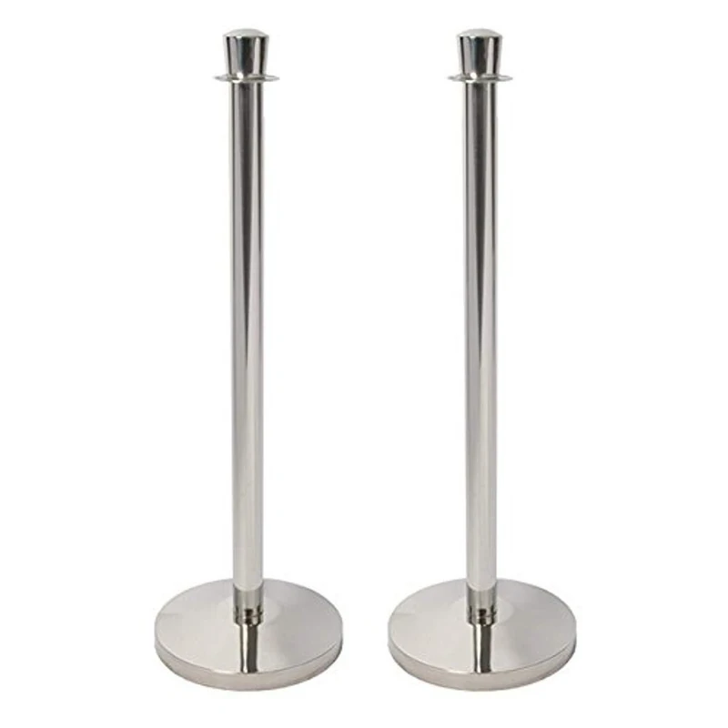 Securit 7.5kg Barrier Set, Chrome, 32x95cm, Set of 2 Bases and 2 Posts (RS-LW-CH)