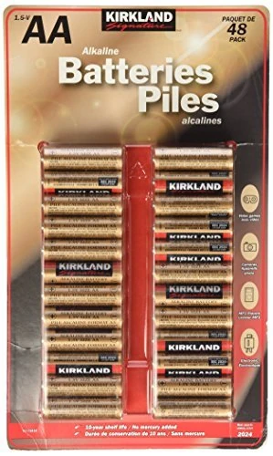 Kirkland Signature AA 1.5V Alkaline Batteries, 48 Pack by Kirkland Signature